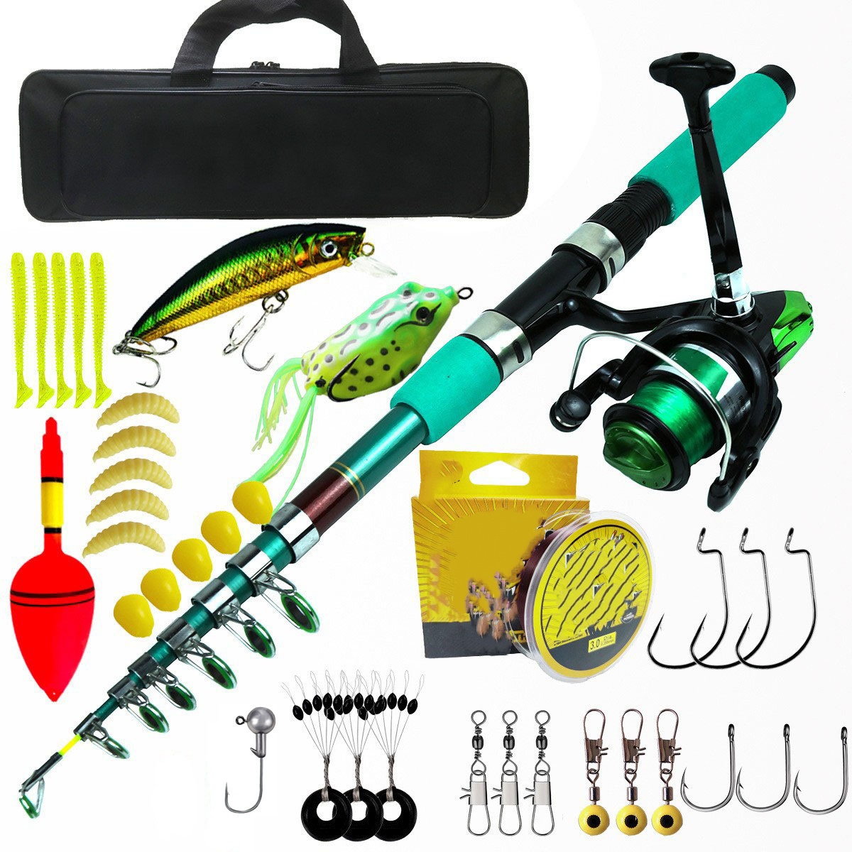 Fishing Rod Combo - 휴대용 초경량 잉어 텔레스코픽 스피닝 낚싯대