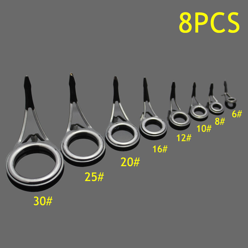 8개입 낚싯대 가이드 링, 마찰 방지 세라믹 낚싯대 팁 - Fishing Rod Guide Replacement 리뷰 및 가격
